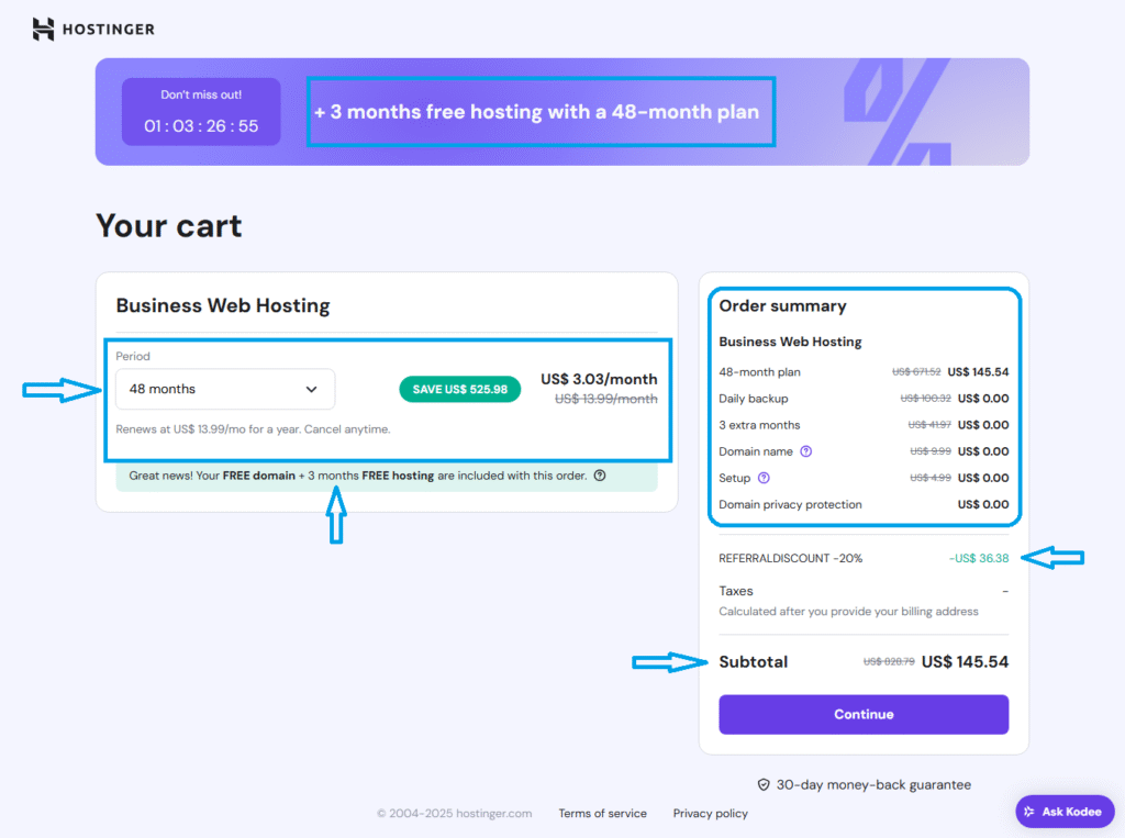 Purchase Hosting