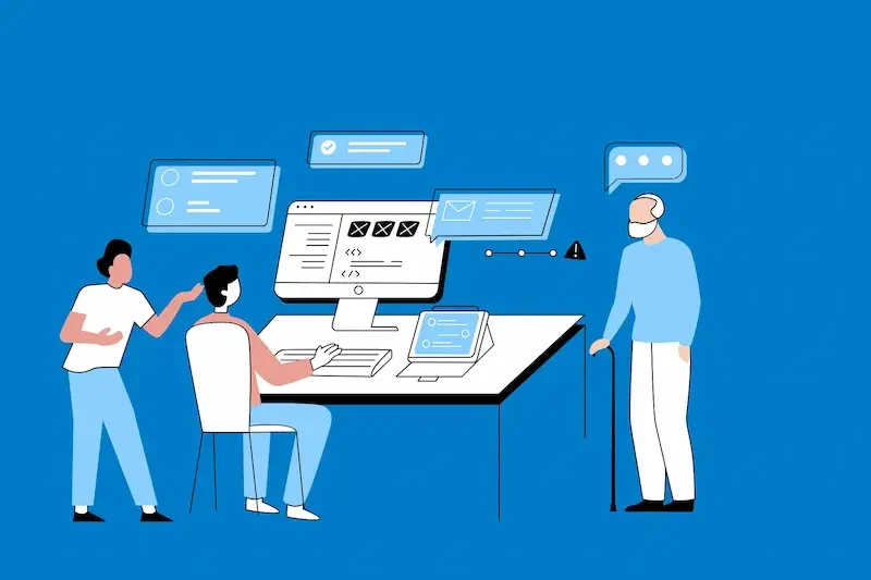 Web design team working illustration